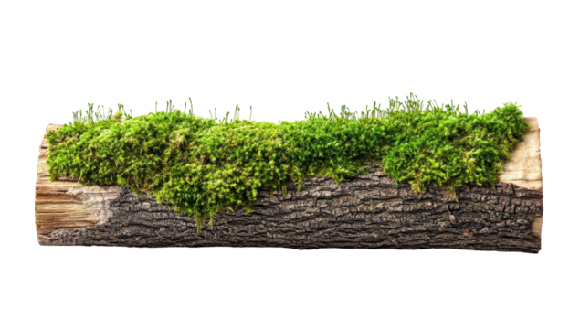 Moss-covered log, horizontal view