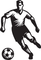 Dynamic Football Player Illustrations in Bold Graphic Style