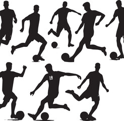 Dynamic Football Player Illustrations in Bold Graphic Style