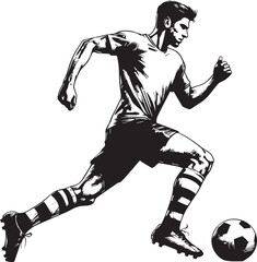 Dynamic Football Player Illustrations in Bold Graphic Style