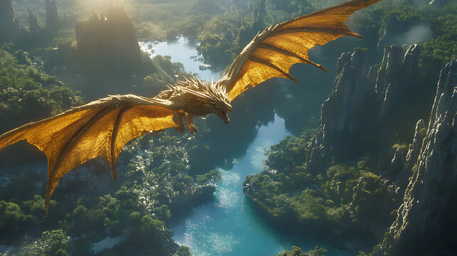 Erupting peaks meet dragons sunrise wings high resolution picture