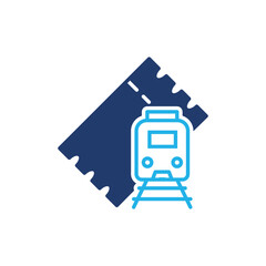 train ticket colored icon vector design good for web or mobile app