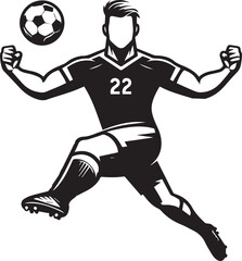 Dynamic Football Player Illustrations in Bold Graphic Style