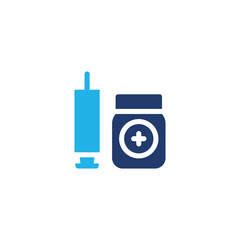 plastic medical syringe colored icon vector design good for web or mobile app