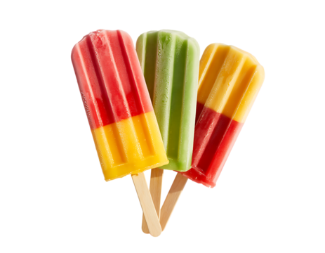 green, orange and red colour popsicle isolated - Powered by Adobe