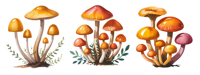 Chanterelle Mushrooms Isolated