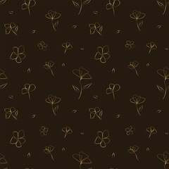 golden floral seamless pattern