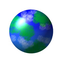 blue globe on white background
