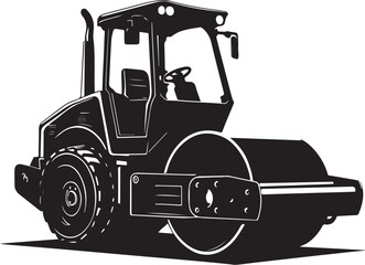 Naklejka premium Road Roller Silhouette Vector Set