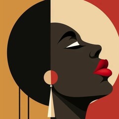  Abstract Afro Silhouette: A Modern Artistic Portrait