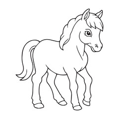cute horse outline vector illustration
