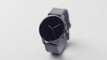 Modern Smartwatch With Gray Band On White