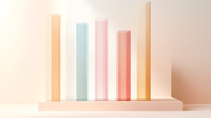 Obraz premium Minimalist bar chart design with bold, clean lines in soft colors