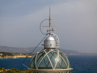 Faro de Cala Figuera en la Bahia de Palma de Mallorca, Islas Baleares