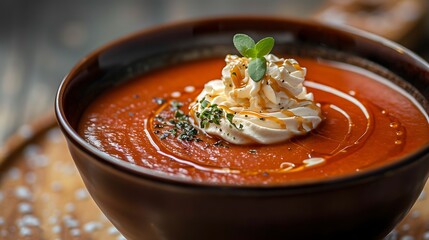 Tomato Soup with Salted Caramel Whipped Cream