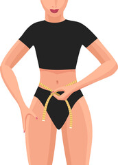 Fitness woman with measure tape