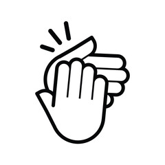 Obraz premium Hands clap symbol. Hand clapping line icons set. Applaud and acclamation emblem or symbol.