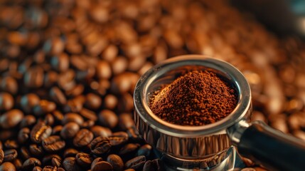 The Portafilter with Ground Coffee