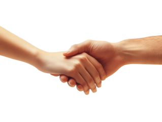 Handshake between two people showing trust and agreement in close up view