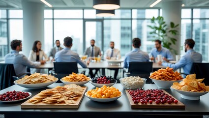 Catering delights at a corporate conference table