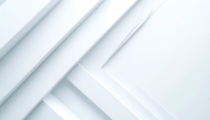 Obraz premium A minimalist abstract background featuring clean, white geometric shapes and lines creating a sense of depth and dimension