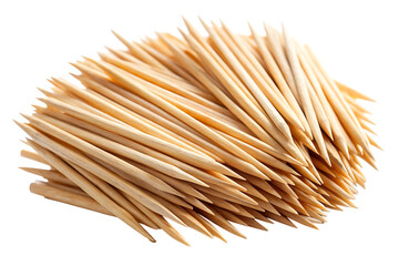 
wooden toothpicks isolated on white background. PNG