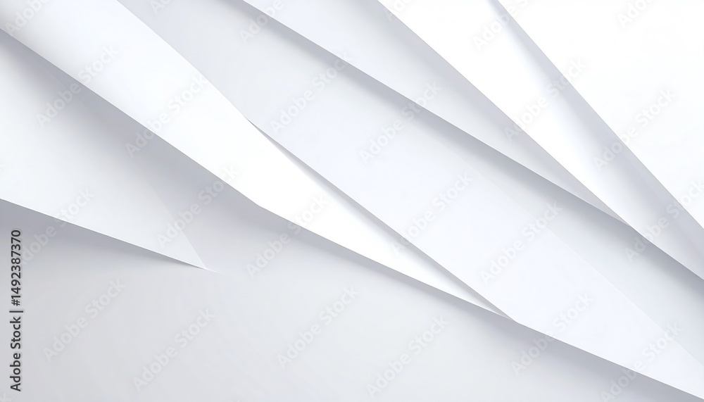 Poster abstract white paper layers create a modern, minimalist background with sharp angles and smooth text