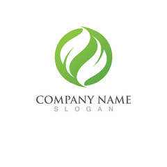 Logos of green Tree leaf ecology