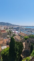 Scenic Rooftop View Over Cannes, France with the Mediterranean in the Background