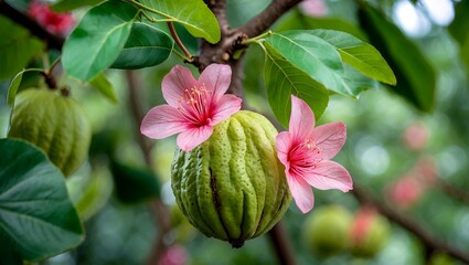 Obraz premium Closeup of guava tree blossoms in batangas