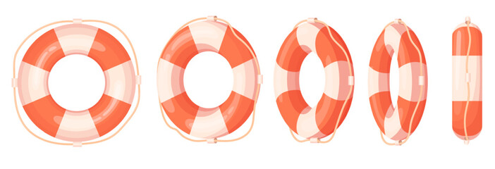 Swimming ring lifebuoy. Swim rings lifebuoy, inflatable float life buoy red lifebelt lifeguard sea rescue rubber circle sos preserver nautical saver view neat vector illustration