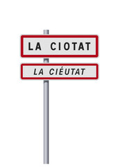 Panneau d'entrée de la ville de La Ciotat (Bouches du Rhône) en vectoriel