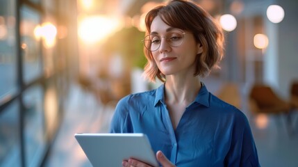 Fototapeta premium Confident Professional with Digital Tablet