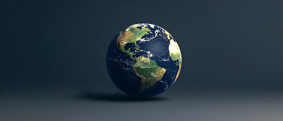 Pixelated Earth Globe On Dark Background