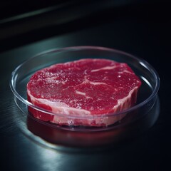 Lab grown meat in petri dish cultured beef clean meat future food sustainable food technology