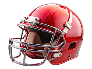 Fototapeta premium red american tow football helmet mockup isolated on white background, PNG