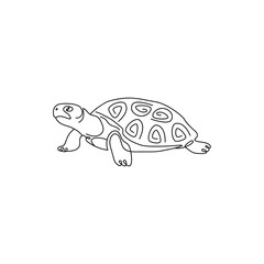 Outline of the profile of a turtle in one line