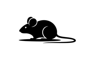 Silhouette illustration of a rodent mouse animal