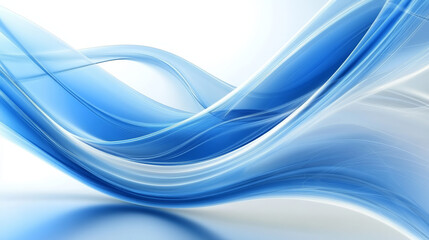 Fototapeta premium Abstract flowing blue and white curves
