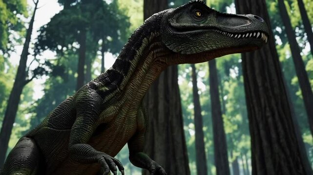 Predatory Dinosaur in Lush Forest