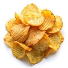 potato chips, isolated on white background