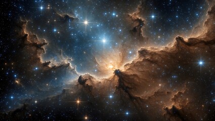 Obraz premium Cosmic nebula a celestial tapestry of stars