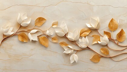 Elegant floral design on marble-like backdrop