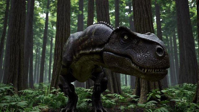 Allosaurus Standing Tall Among Trees