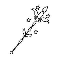 Magical Staff with Lily of the Valley Ornament