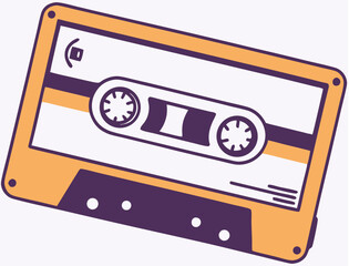Retro Cassette Tape Illustration - Vintage Audio Music