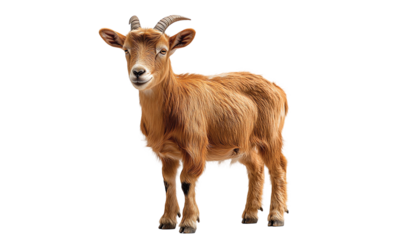 Farm Goat isolated on transparent white background, clipping path ,png 