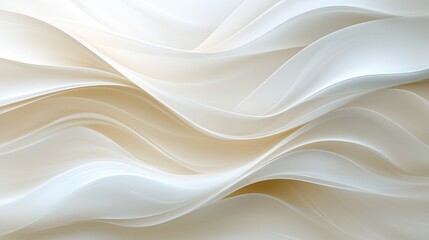 Obraz premium Abstract flowing curves in soft light beige and white