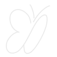 Clean Butterfly Symbol – Minimal White Line PNG Transparent 