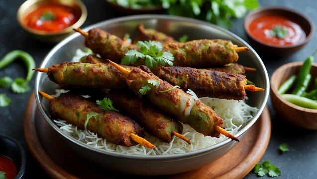 Delicious deep fried hara bhara kabab tikka delight